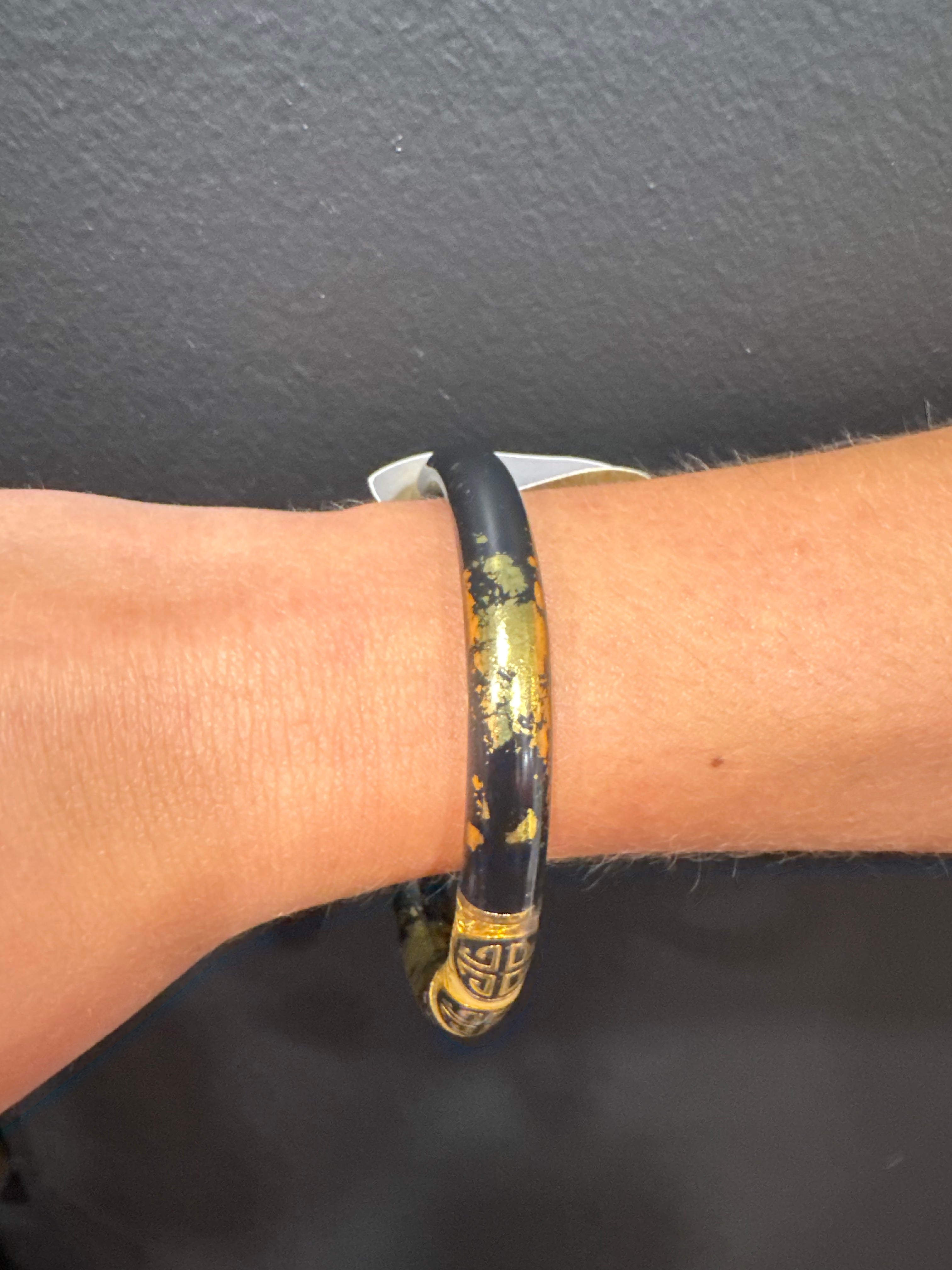 Jumbo Black and Gold Budha Bracelet