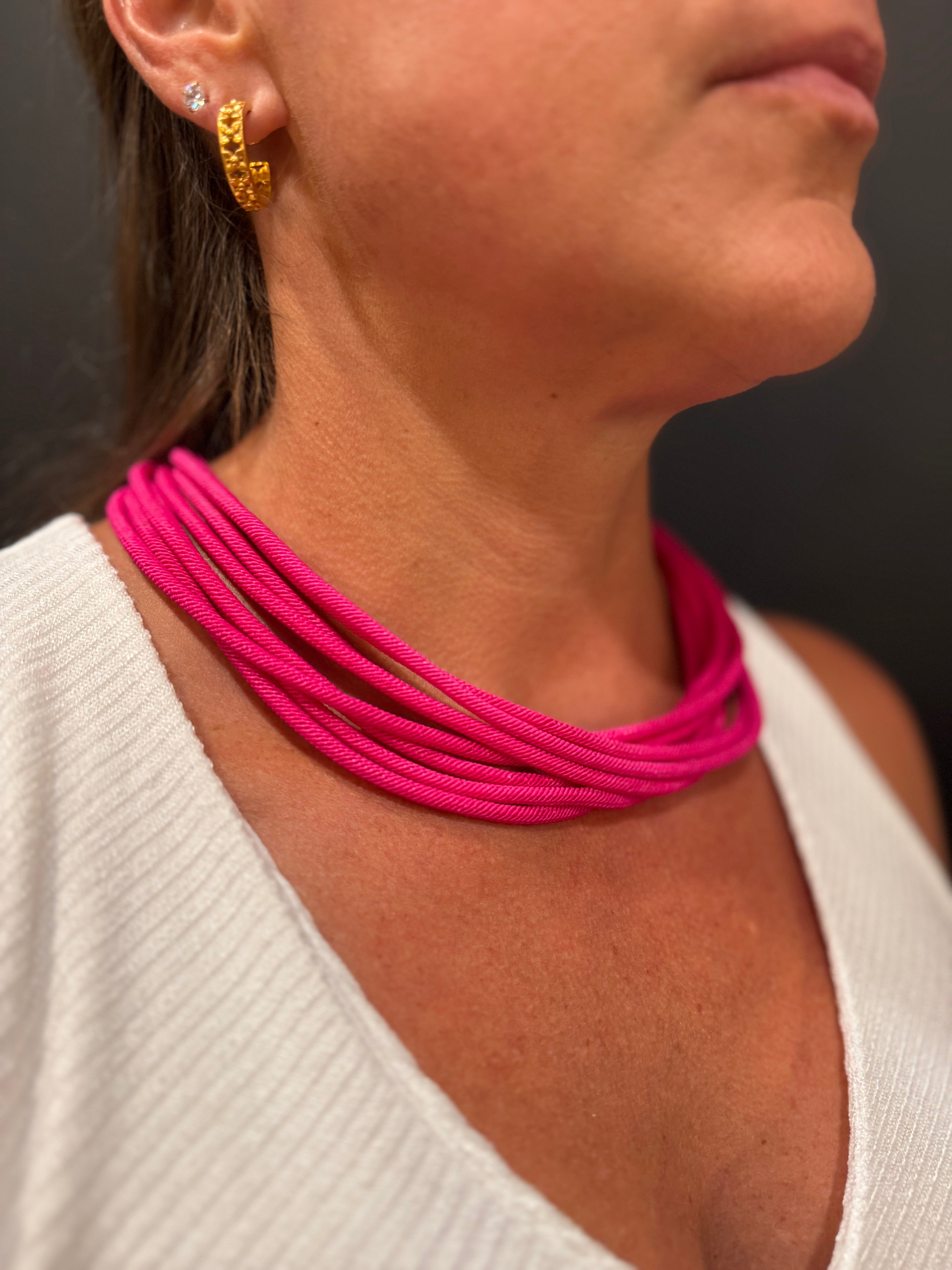 Mini Hot Pink Rope Necklace