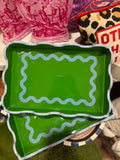 Green and Blue Squiggle Tray
