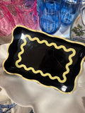 Black and Gold Squiggle tray