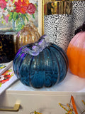 Blue Glassy Pumpkin