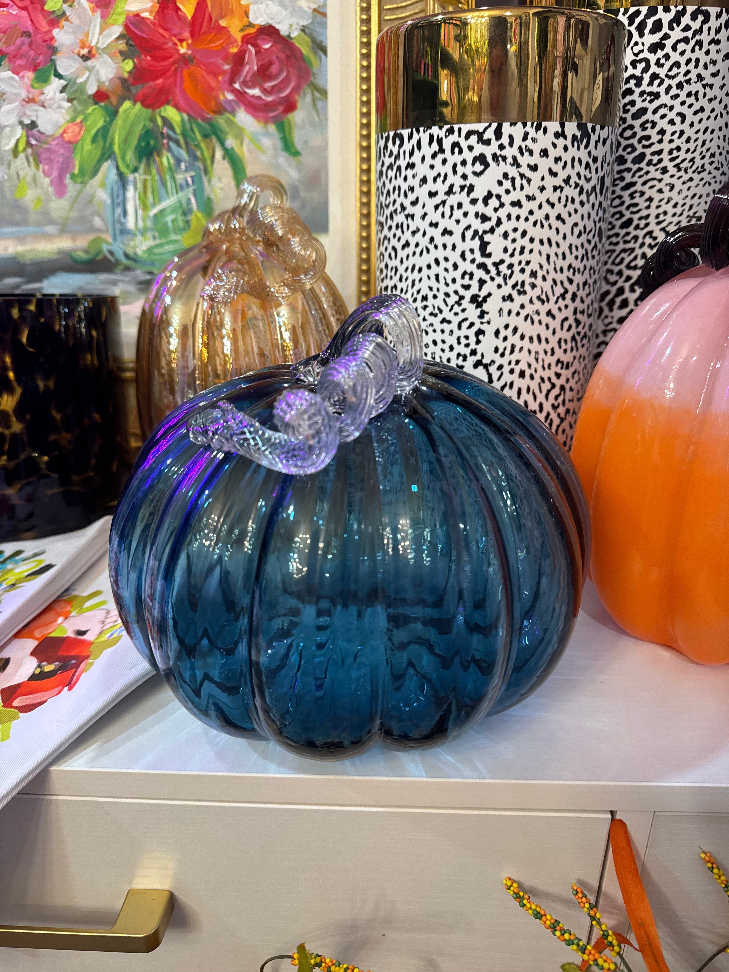 Blue Glassy Pumpkin
