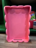 Pink Scalloped Tray