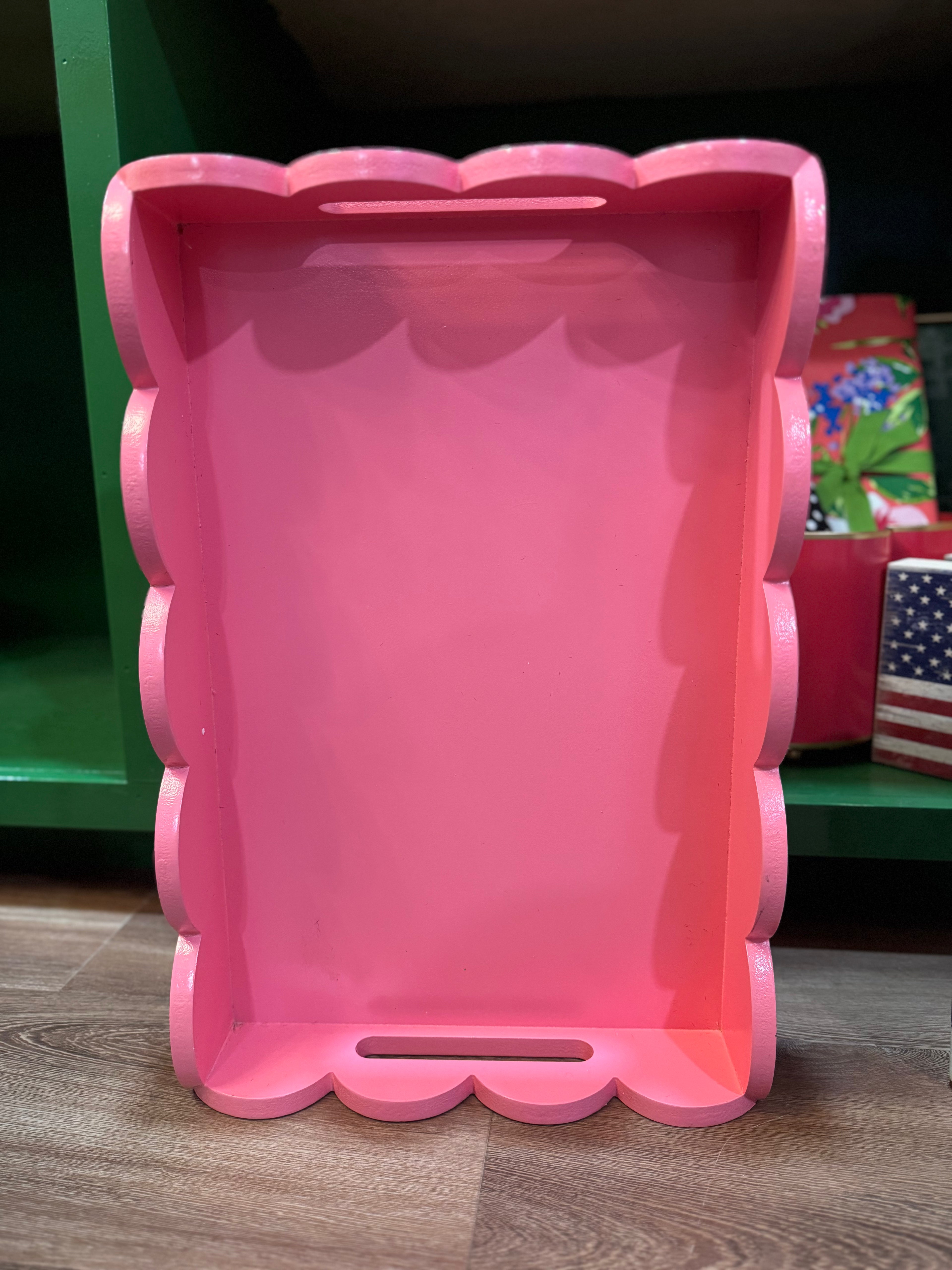 Pink Scalloped Tray