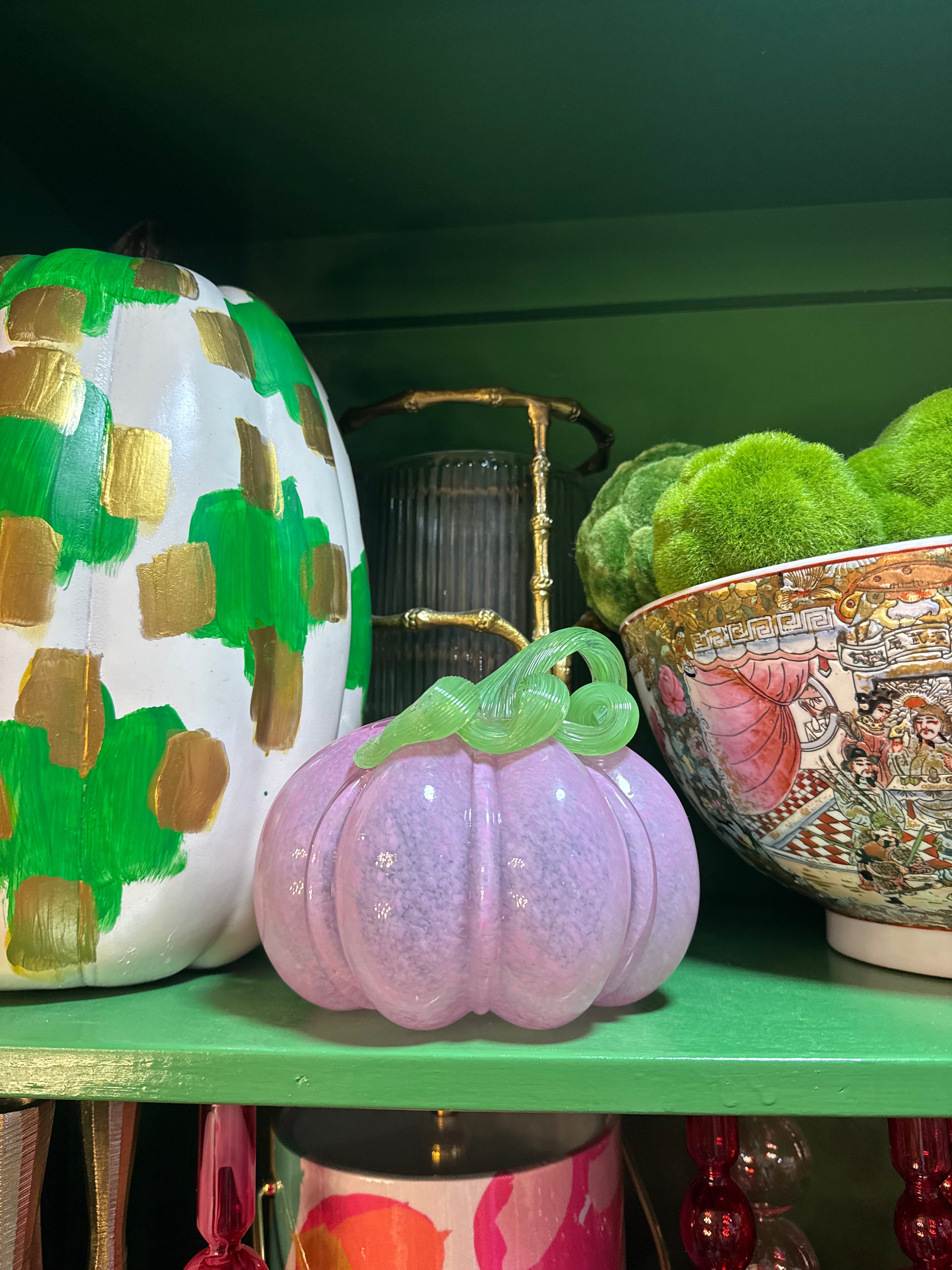 Pink Glass Pumpkin