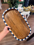 Navy and White Tray