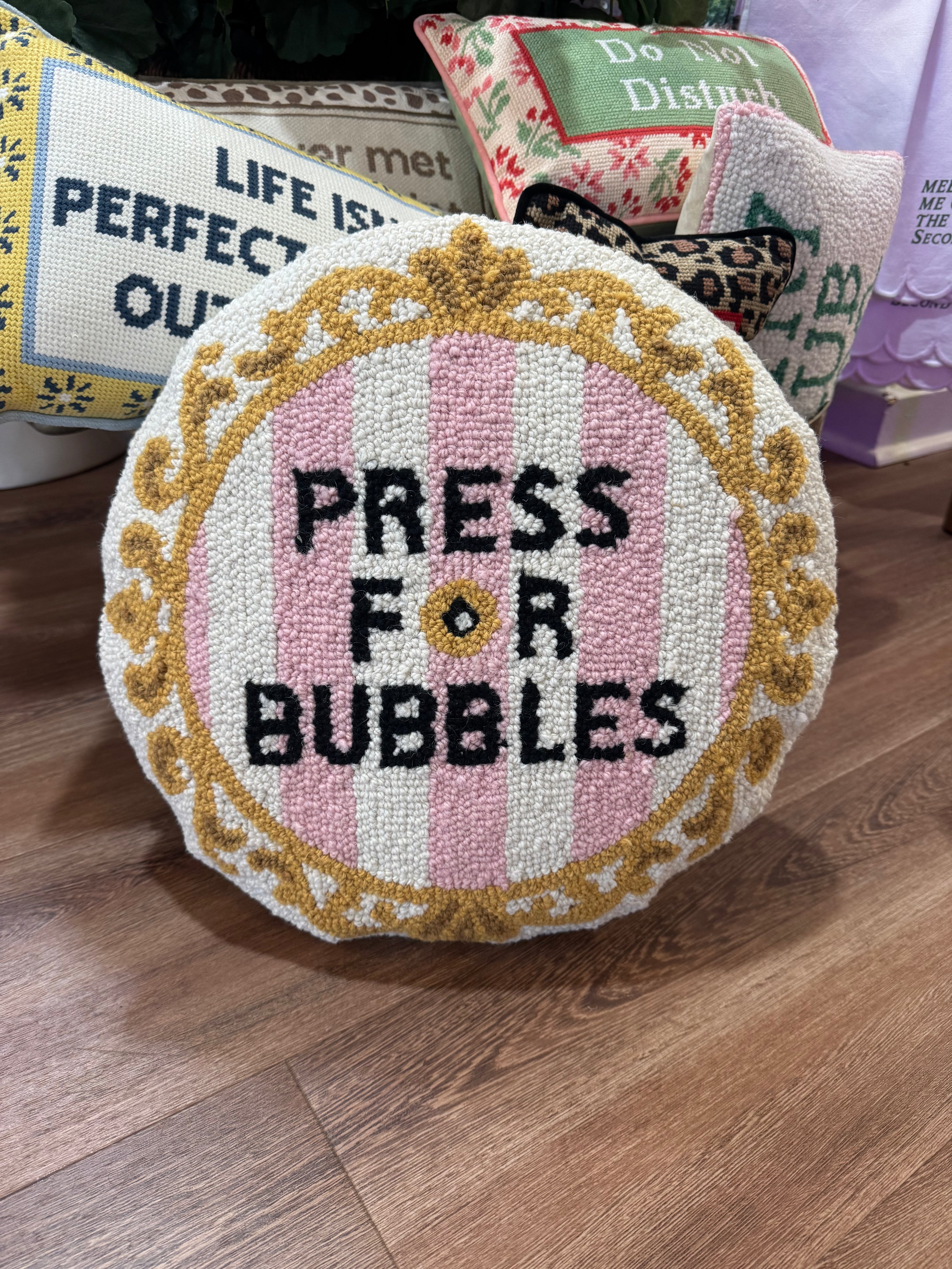 Press for Bubble Needle Point Pillow