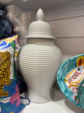 XL White Ginger Jar