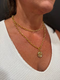 Gracwear Long Single Shield Gold Necklace