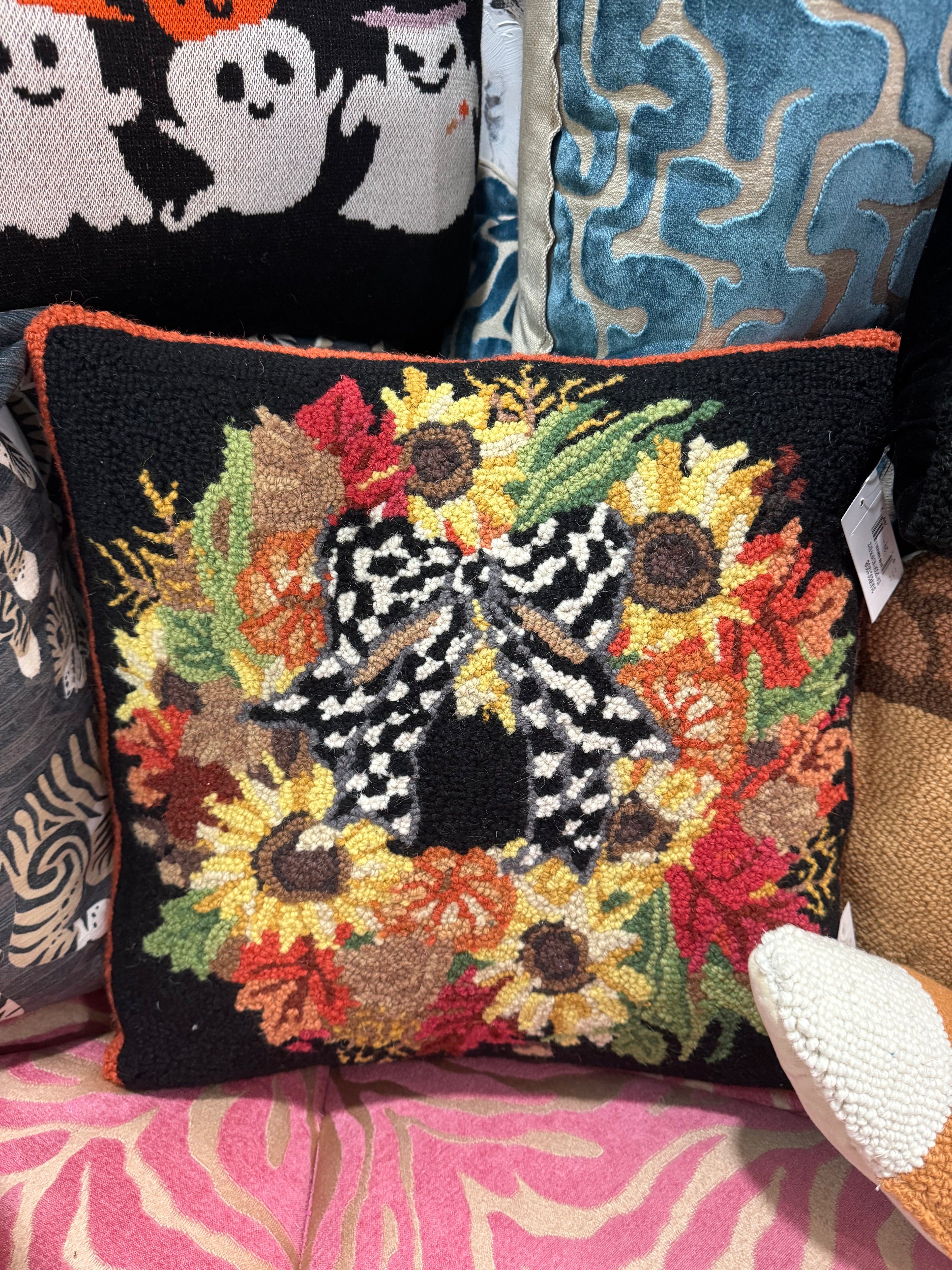 Wreath Needle Point Pillow