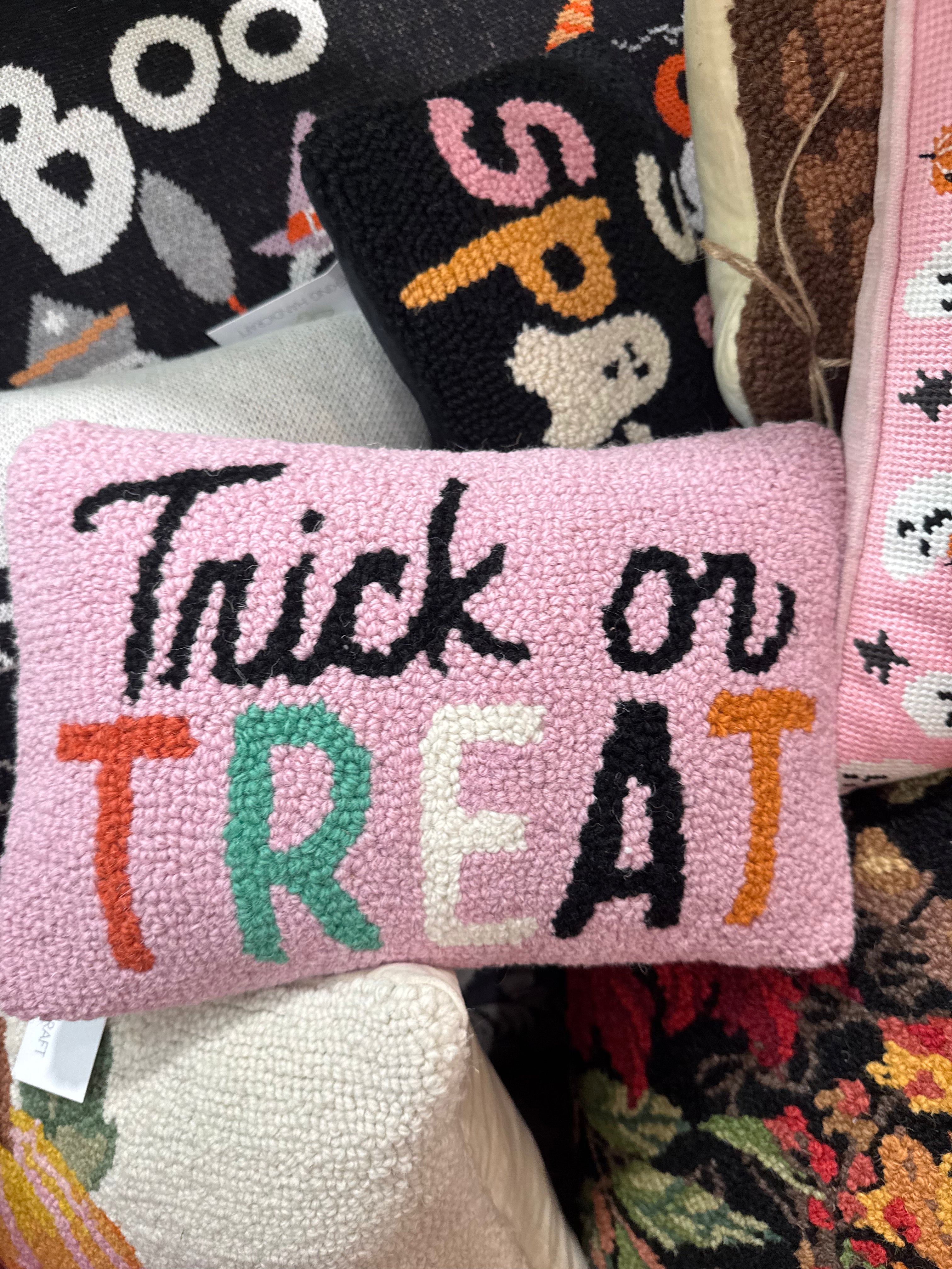Pink Trick or Treat pillow