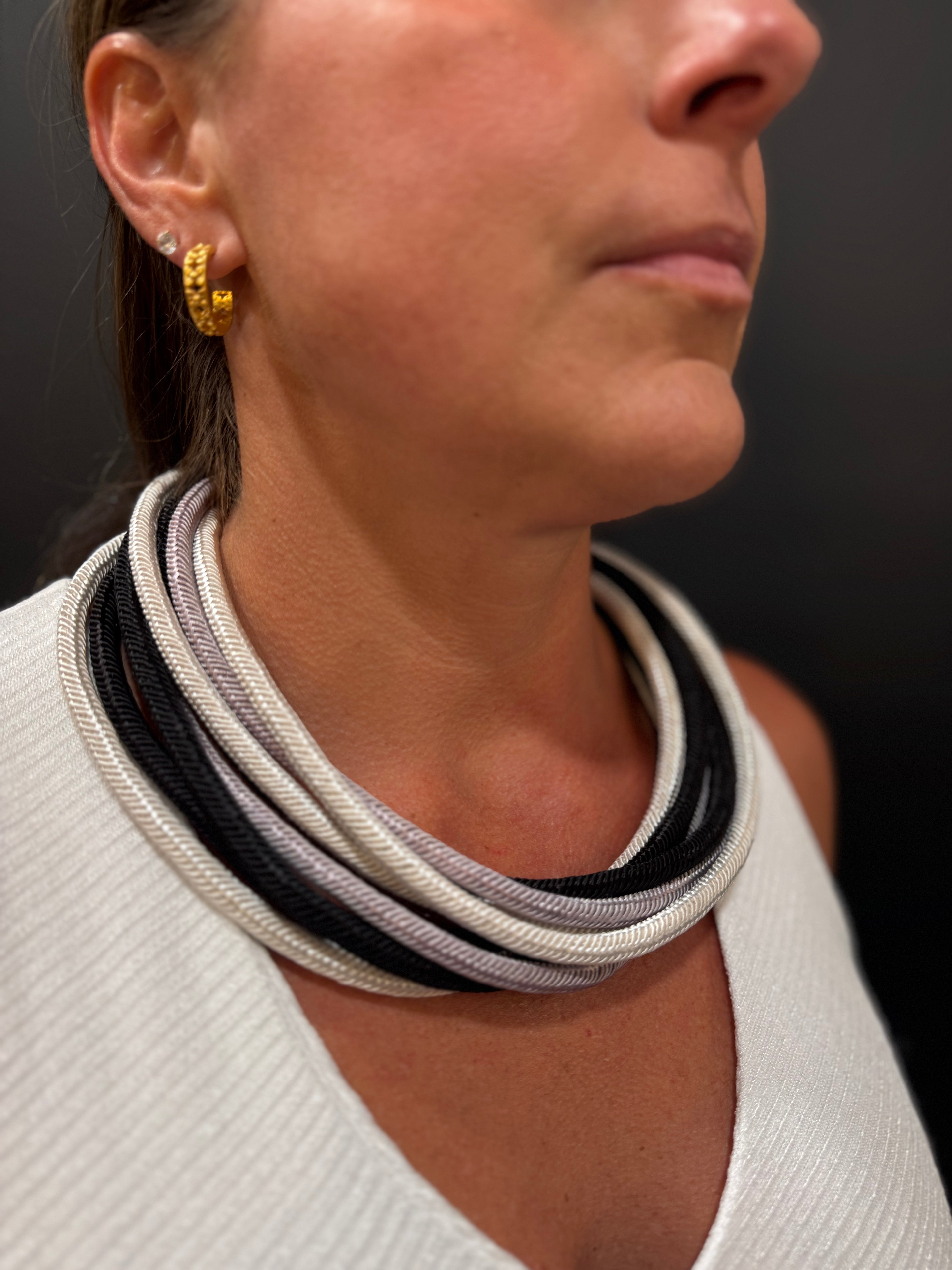 Black and Gray Rope Necklace