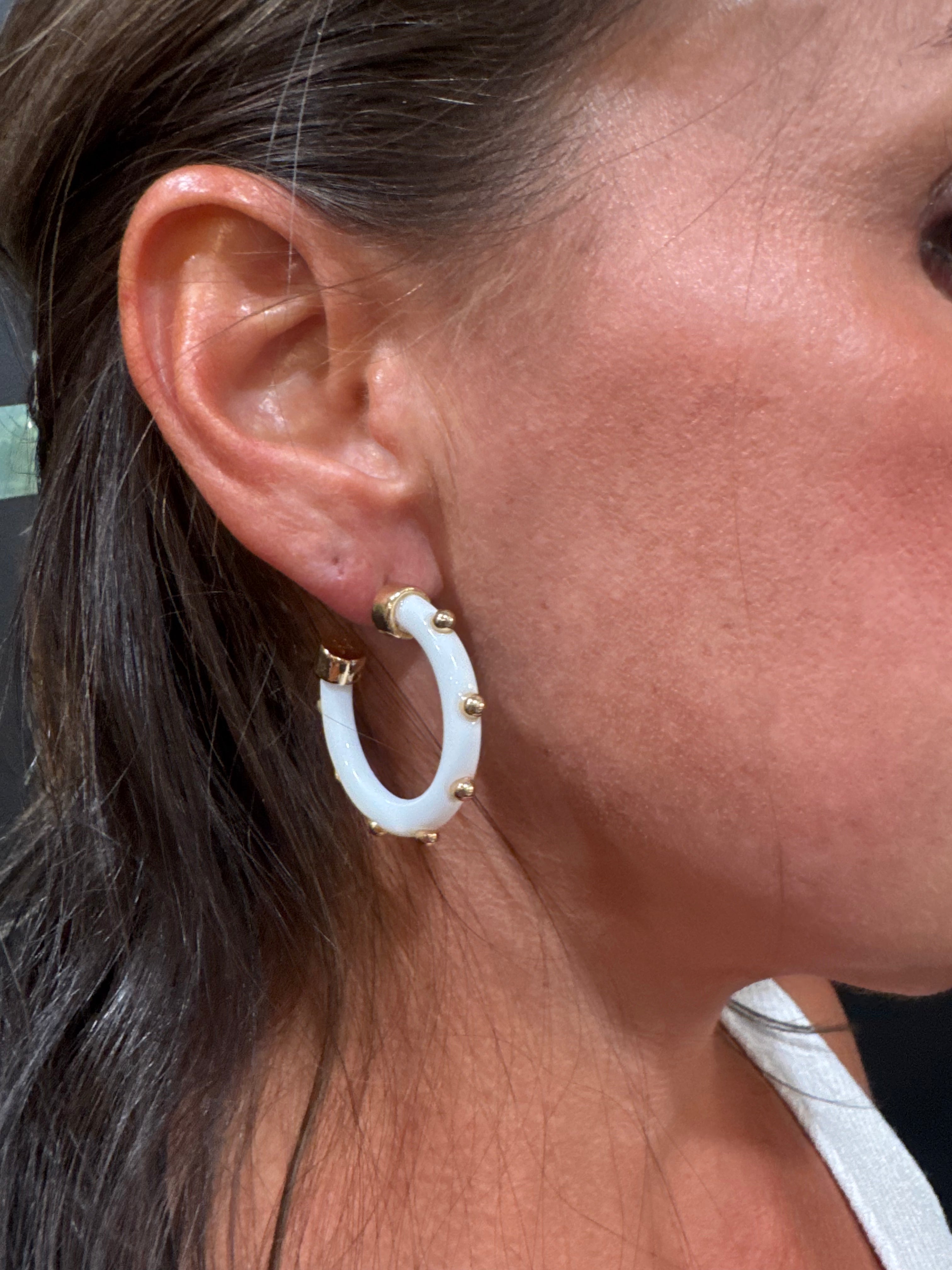 Small White Gold Hoo Hoops
