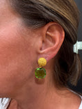 Julie Ryan Green Gold Drop Earrings