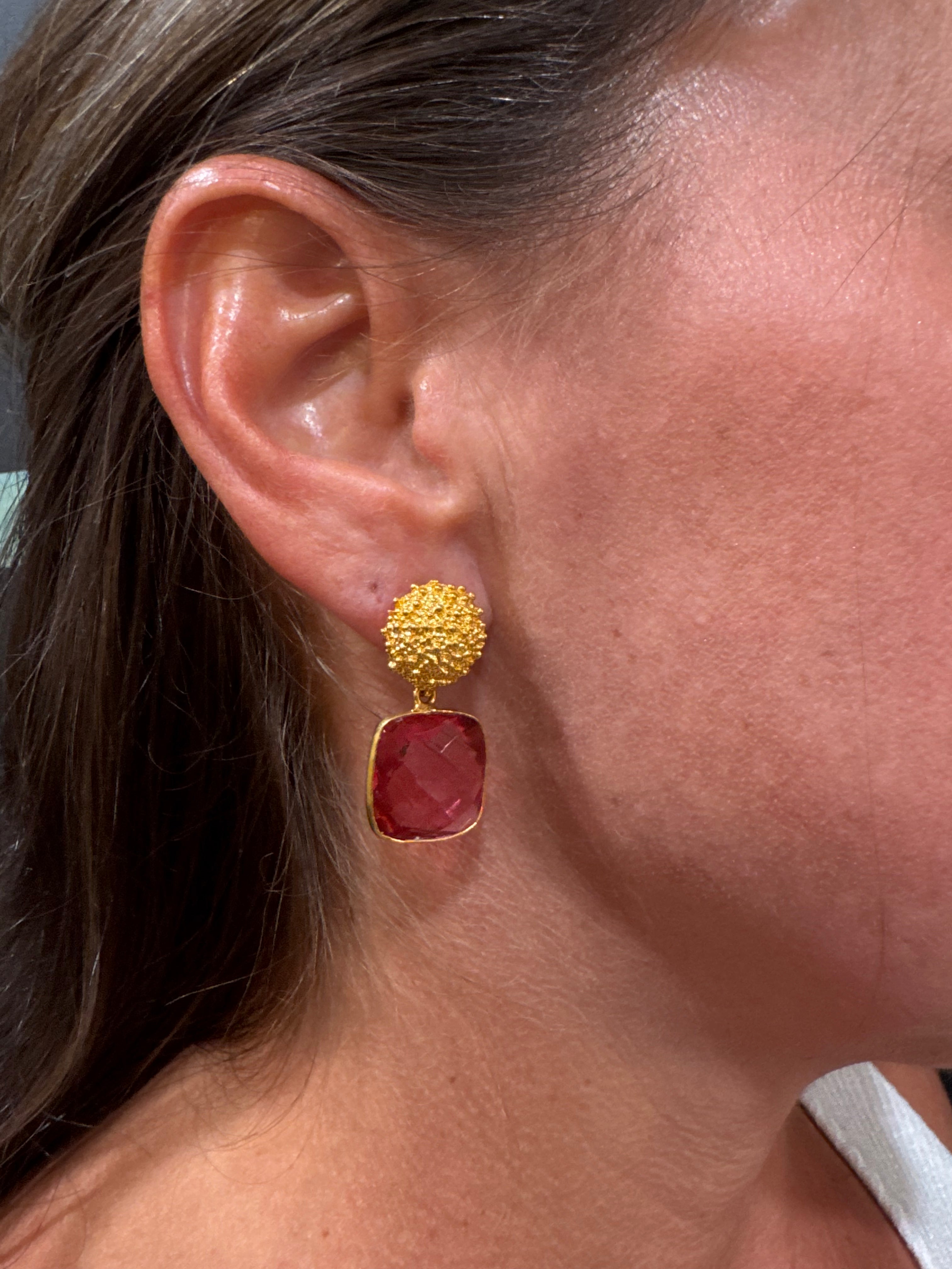 Julie Ryan Pink Gold Drop Earrings
