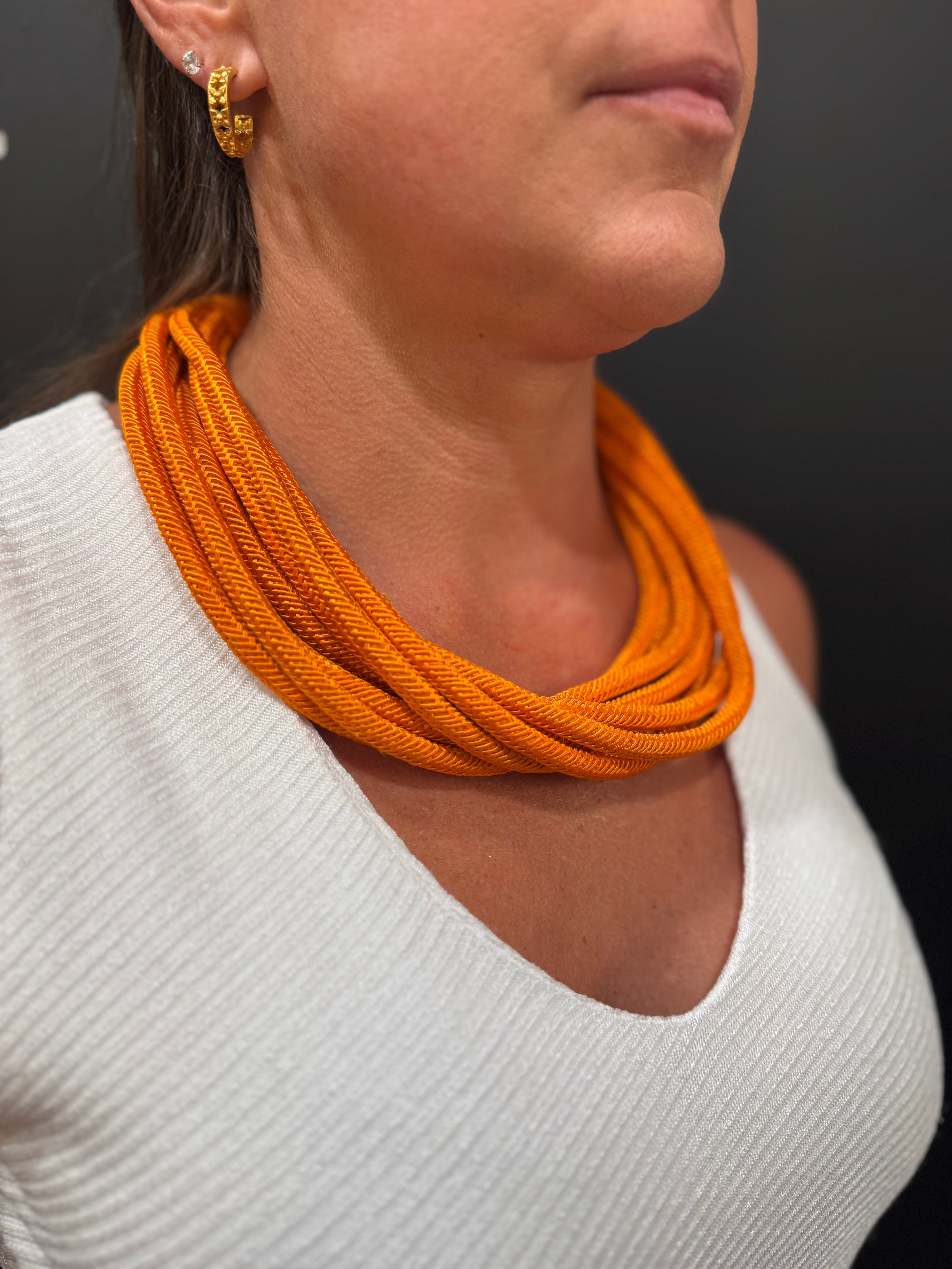Orange Rope Necklace