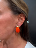 Accessory Jane Orange and Gold Elephant Tusk Teardrop Hoop