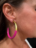 Accessory Jane Pink and Gold Elephant Tusk Hoop
