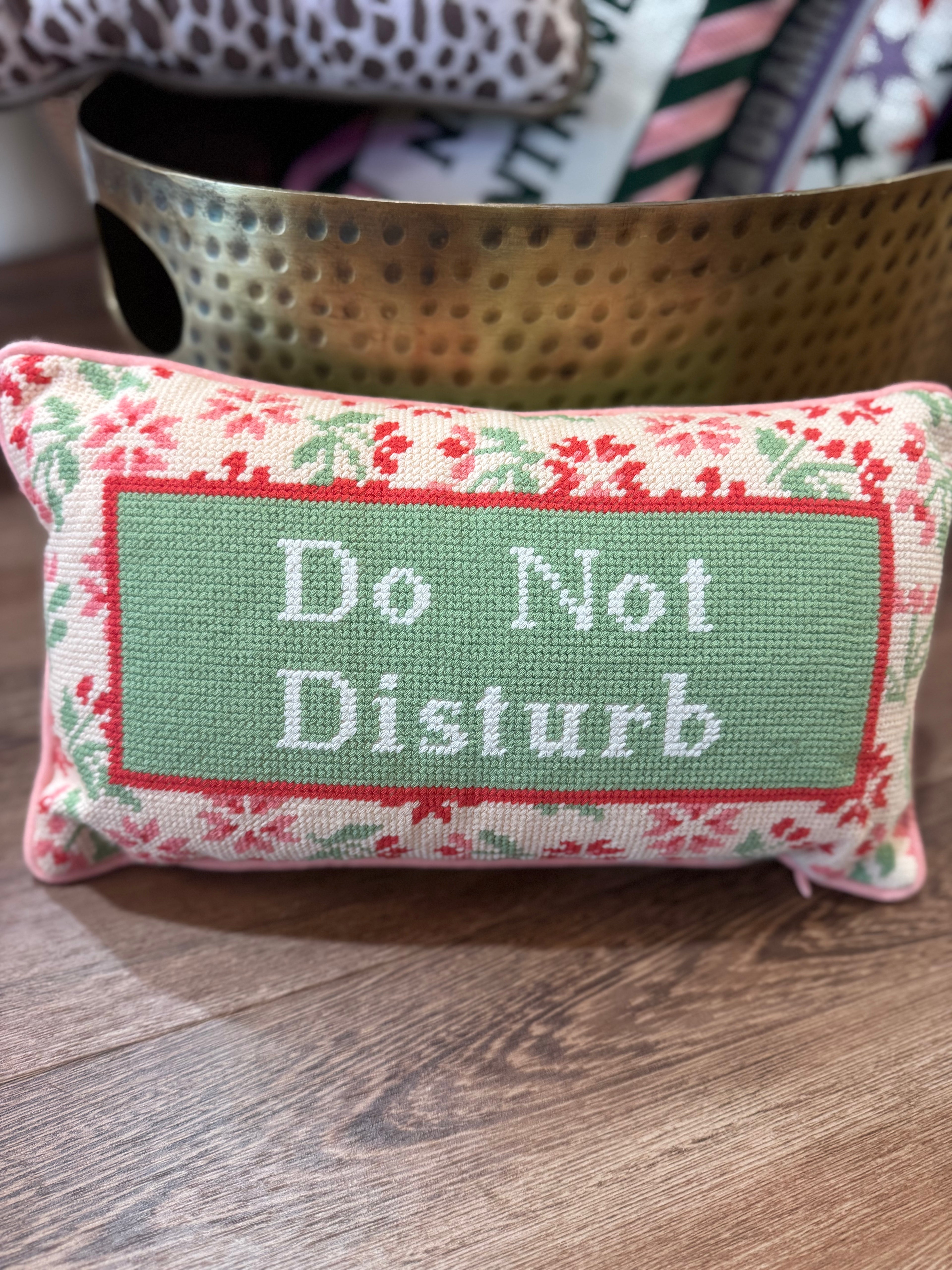 Do Not Disturb Needle Point Pillow