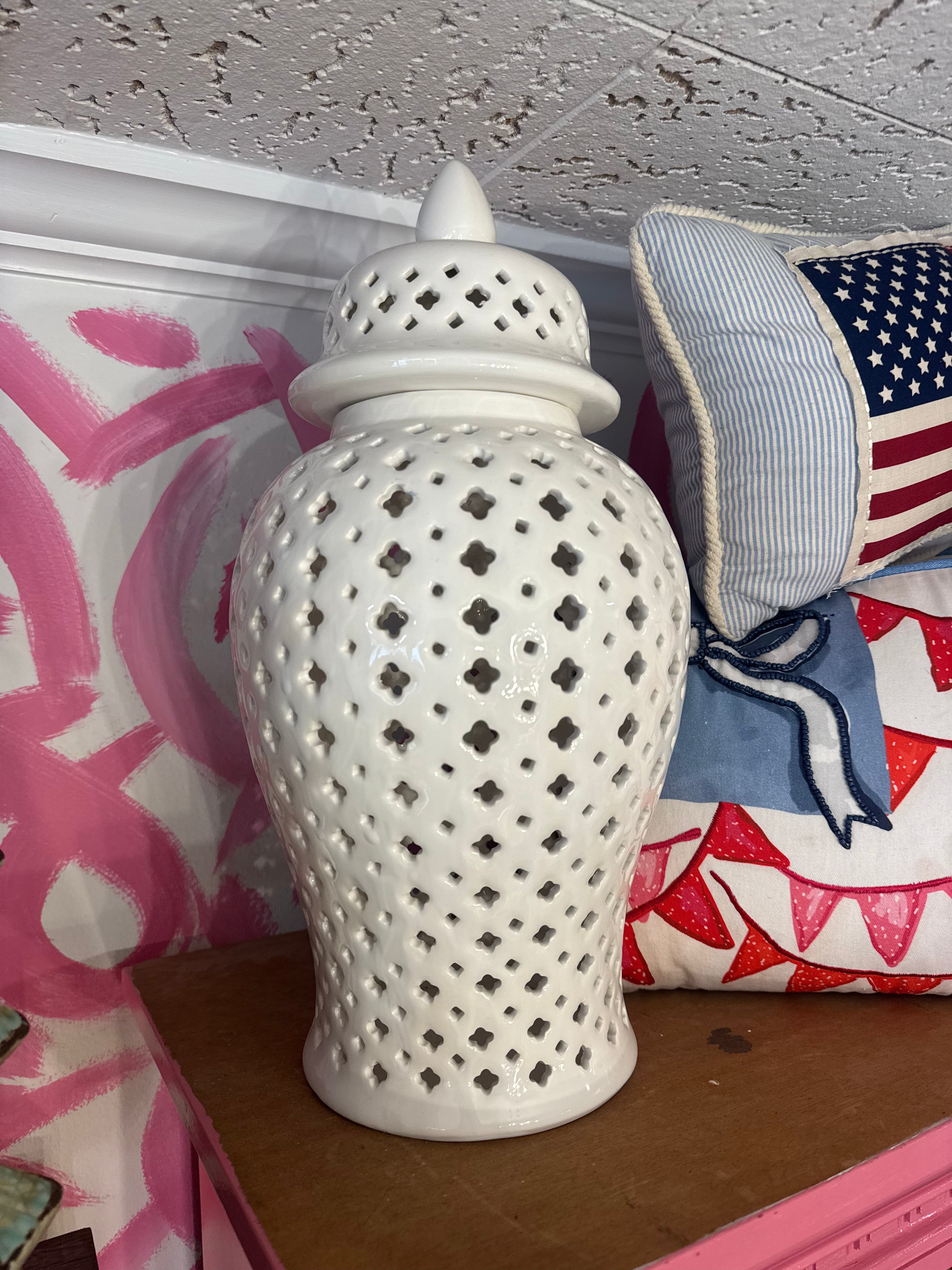 Large White Ginger Jar