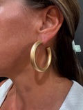 Jumbo Matte Gold Hoops