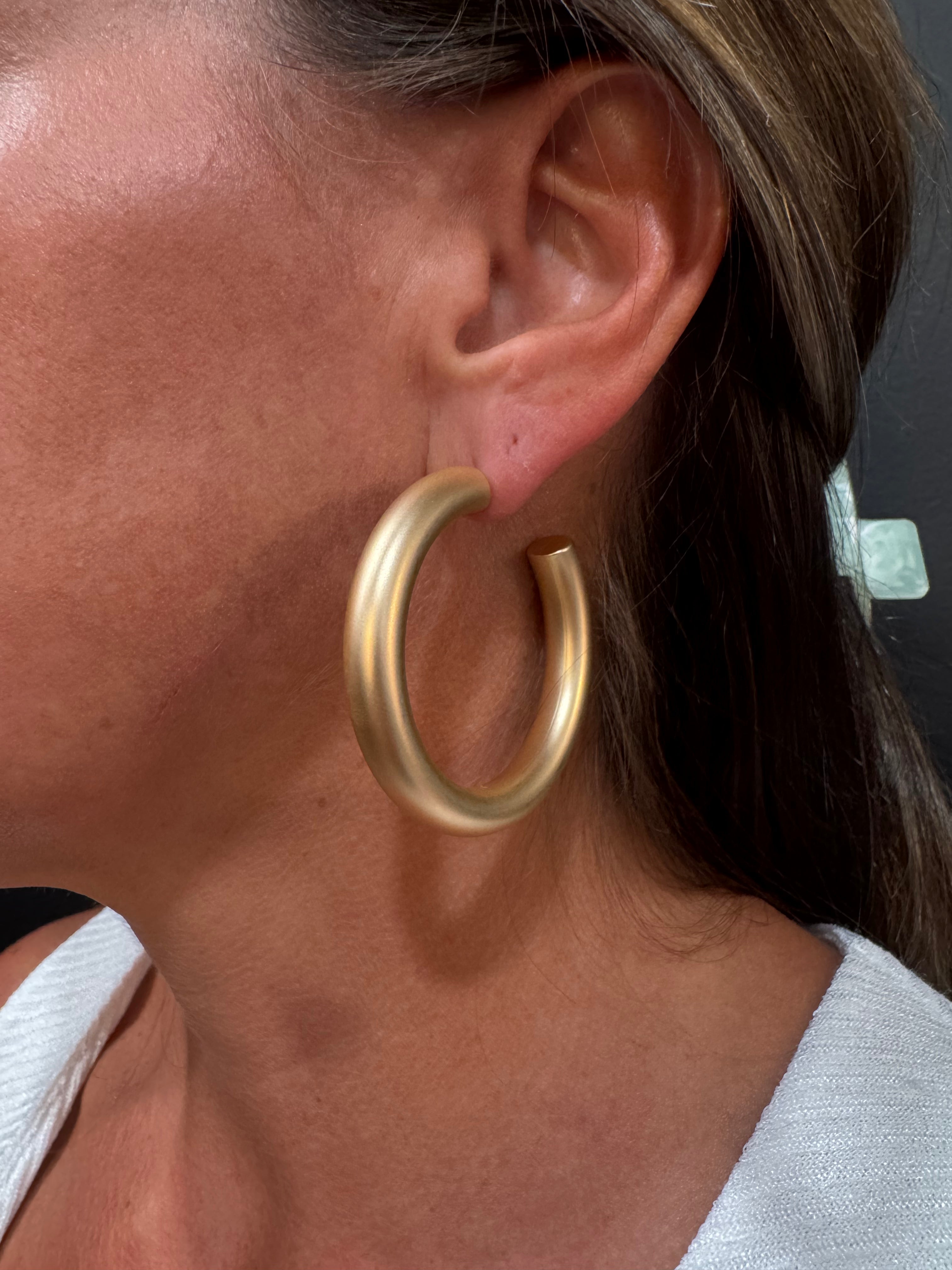 Jumbo Matte Gold Hoops