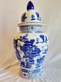 Extra Large Blue and White Chinoiserie Ginger Jar